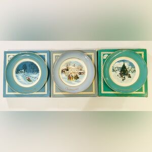 Vintage Avon Christmas Collectible Plates w/ Original Box, 1976, 1978, 1978